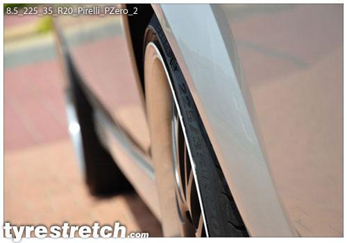 An example of tyre stretch: 225/35 R20 on 8.5J – PIRELLI