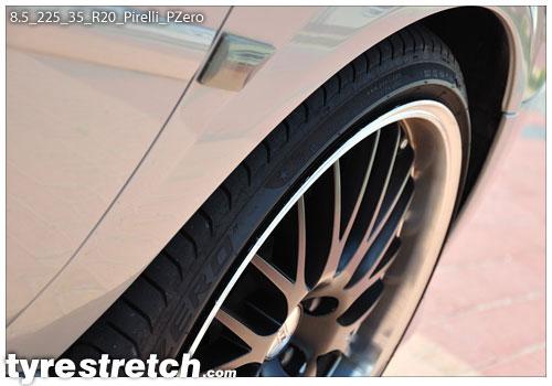An example of tyre stretch: 225/35 R20 on 8.5J – PIRELLI