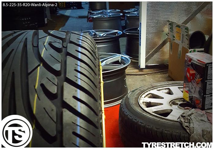 An example of tyre stretch: 225/35 R20 on 8.5J – WANLI (ALPINA)
