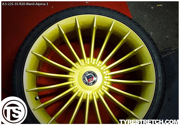 An example of tyre stretch: 225/35 R20 on 8.5J – WANLI (ALPINA)