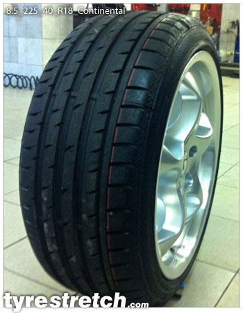 An example of tyre stretch: 225/40 R18 on 8.5J – CONTINENTAL (SCHMIDT)