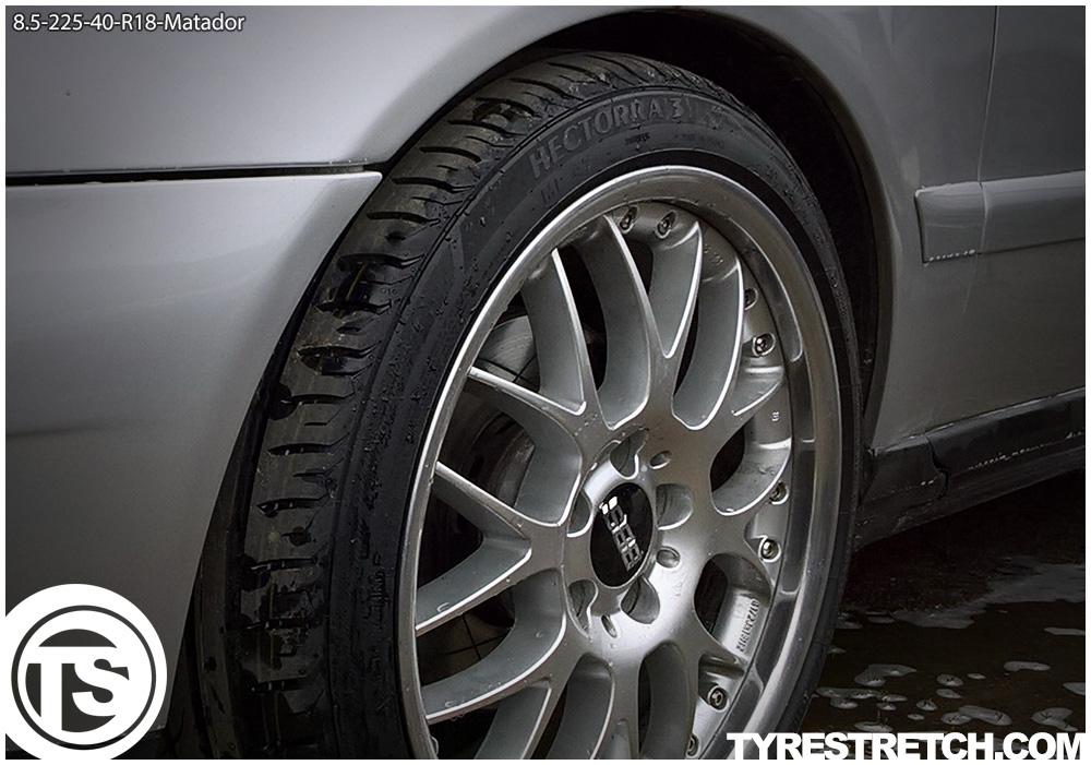 An example of tyre stretch: 225/40 R18 on 8.5J – MATADOR