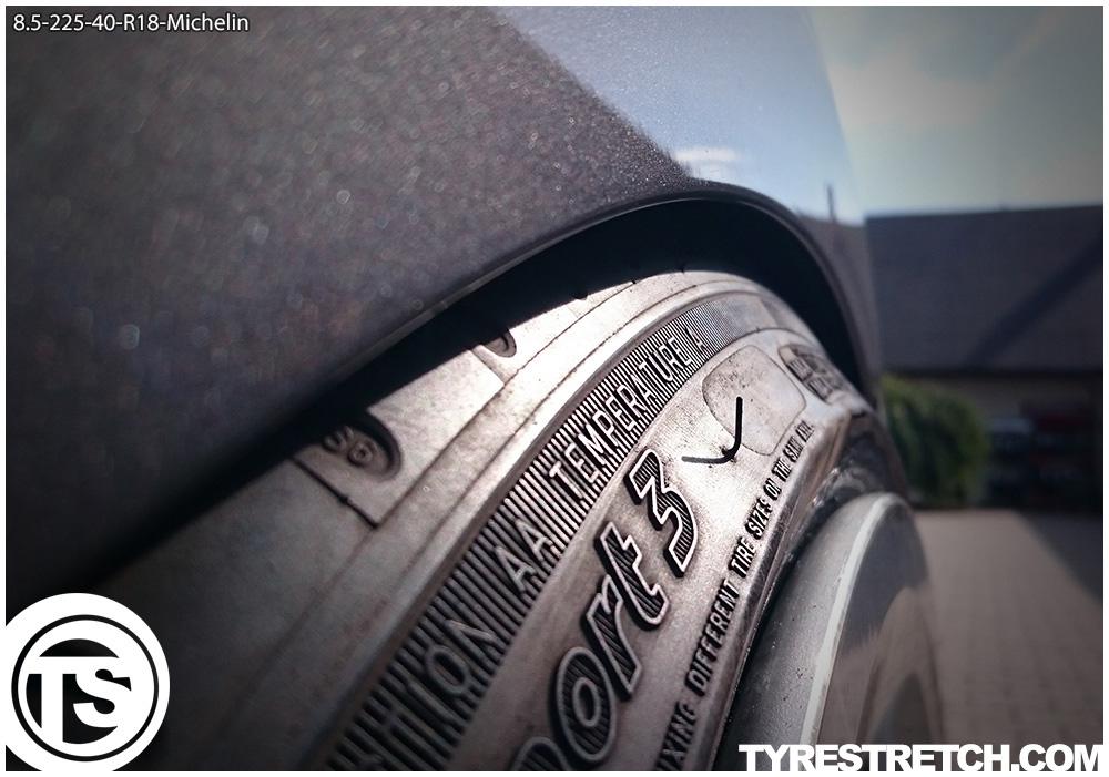 An example of tyre stretch: 225/40 R18 on 8.5J – MICHELIN