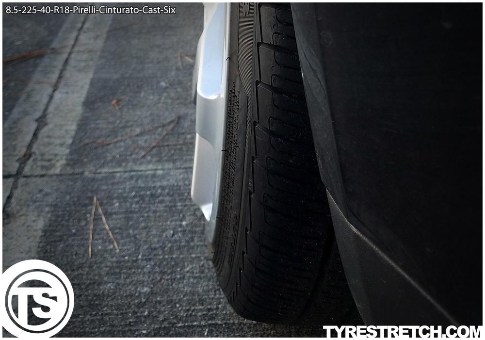 An example of tyre stretch: 225/40 R18 on 8.5J – PIRELLI