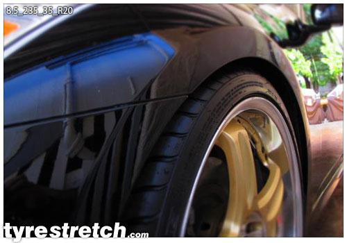 An example of tyre stretch: 235/35 R20 on 8.5J