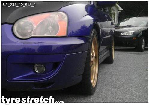 An example of tyre stretch: 235/40 R18 on 8.5J