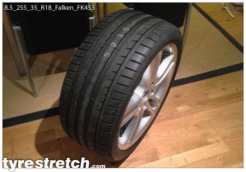 An example of tyre stretch: 255/35 R18 on 8.5J – FALKEN