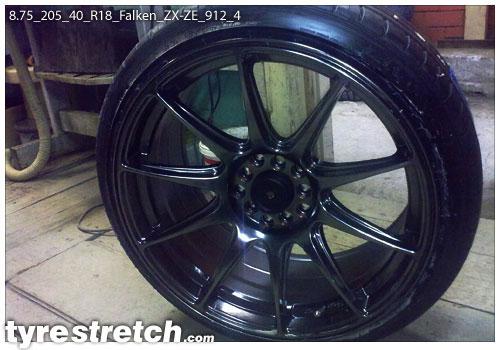 An example of tyre stretch: 205/40 R18 on 8.75J – FALKEN