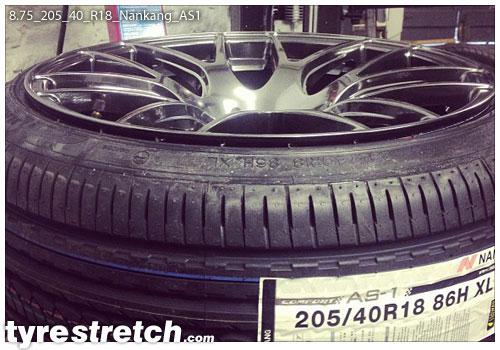 An example of tyre stretch: 205/40 R18 on 8.75J – NANKANG