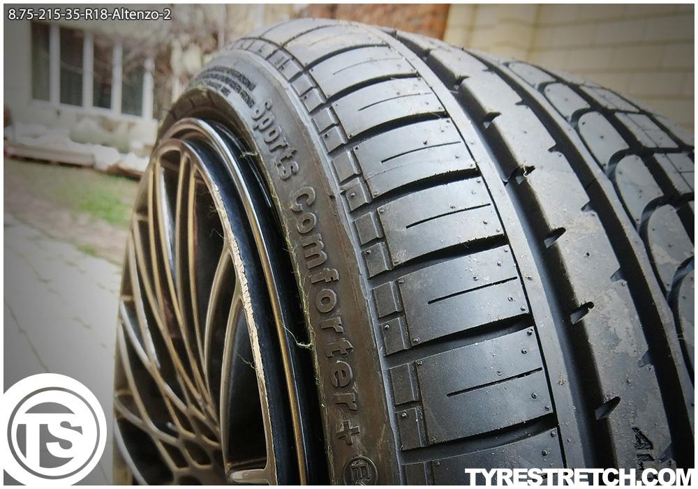 An example of tyre stretch: 215/35 R18 on 8.75J – ALTENZO