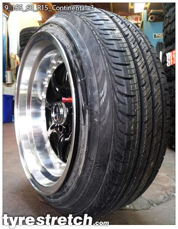 An example of tyre stretch: 155/60 R15 on 9.0J – CONTINENTAL