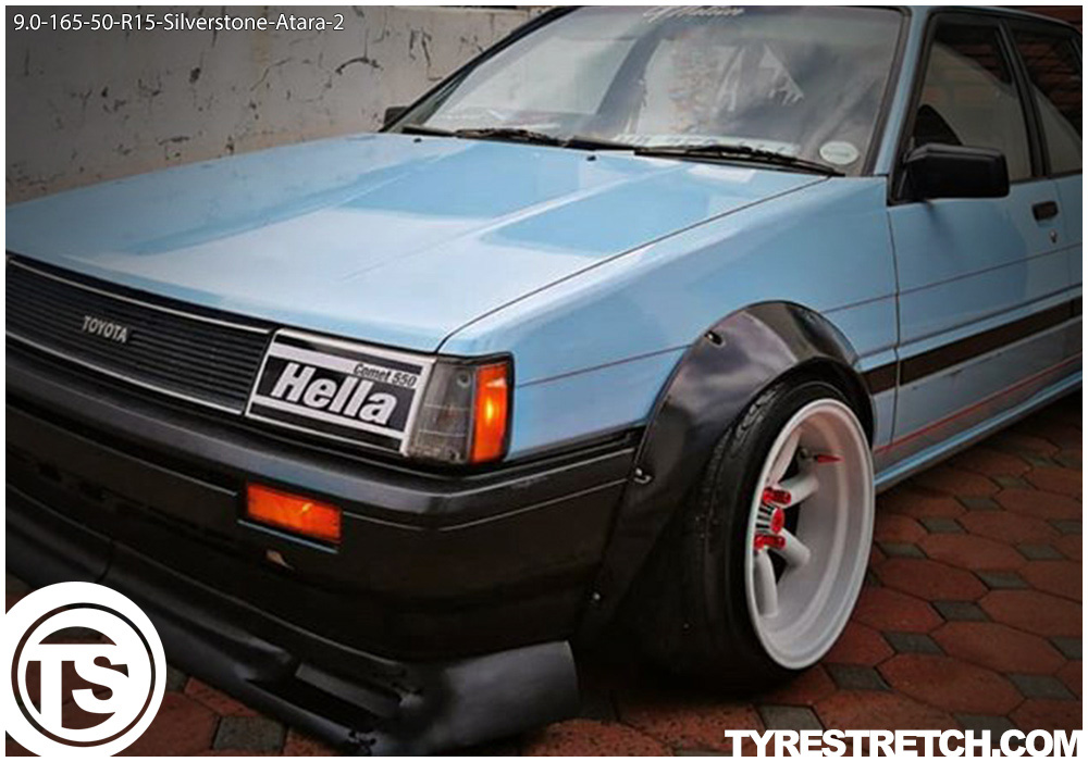 An example of tyre stretch: 165/50 R15 on 9.0J – SILVERSTONE (ATARA)