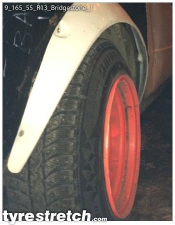 An example of tyre stretch: 165/55 R13 on 9.0J – BRIDGESTONE