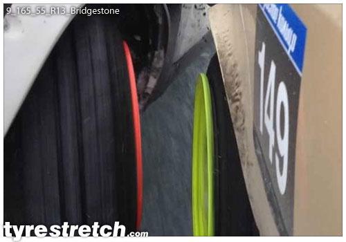 An example of tyre stretch: 165/55 R13 on 9.0J – BRIDGESTONE