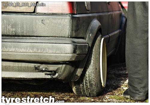 An example of tyre stretch: 165/55 R13 on 9.0J – MICHELIN
