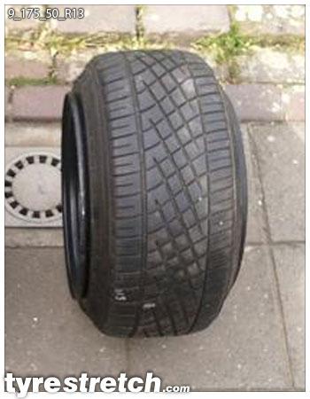 An example of tyre stretch: 175/50 R13 on 9.0J