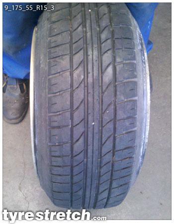 An example of tyre stretch: 175/55 R15 on 9.0J