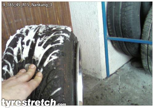 An example of tyre stretch: 185/45 R15 on 9.0J – NANKANG