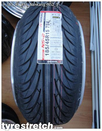 An example of tyre stretch: 185/45 R15 on 9.0J – NANKANG