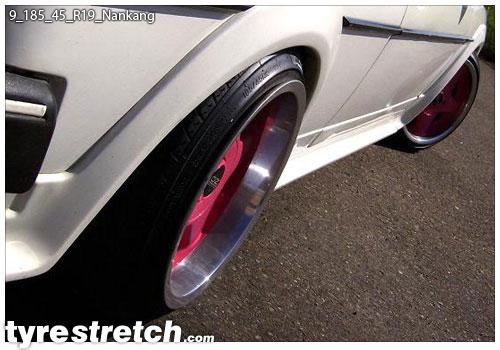 An example of tyre stretch: 185/45 R19 on 9.0J – NANKANG