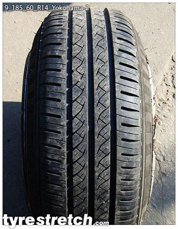 An example of tyre stretch: 185/60 R14 on 9.0J – YOKOHAMA
