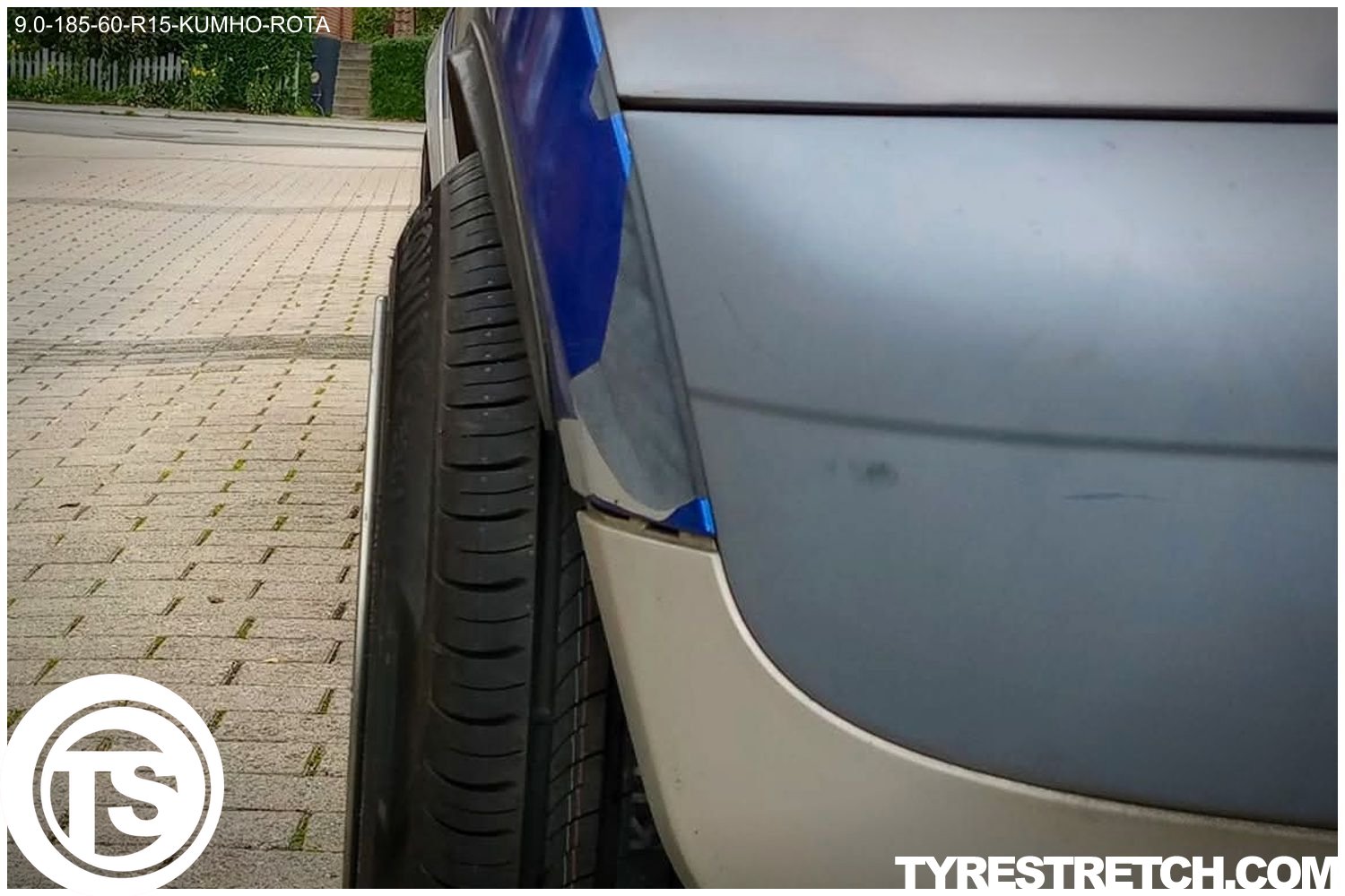 An example of tyre stretch: 185/60 R15 on 9.0J – KUMHO (ROTA)