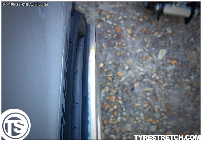 An example of tyre stretch: 195/35 R18 on 9.0J – ACHILLES