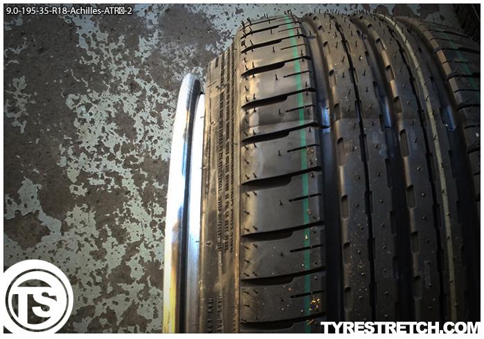 An example of tyre stretch: 195/35 R18 on 9.0J – ACHILLES