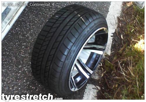 An example of tyre stretch: 195/40 R14 on 9.0J – CONTINENTAL