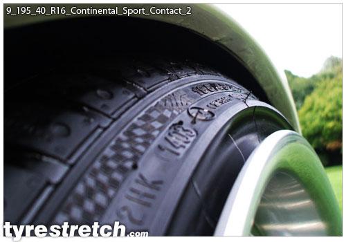 An example of tyre stretch: 195/40 R16 on 9.0J – CONTINENTAL