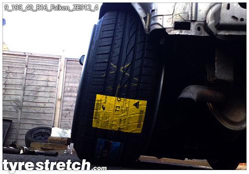 An example of tyre stretch: 195/40 R16 on 9.0J – FALKEN