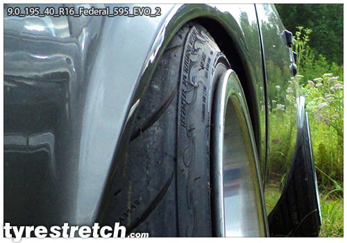An example of tyre stretch: 195/40 R16 on 9.0J – FEDERAL