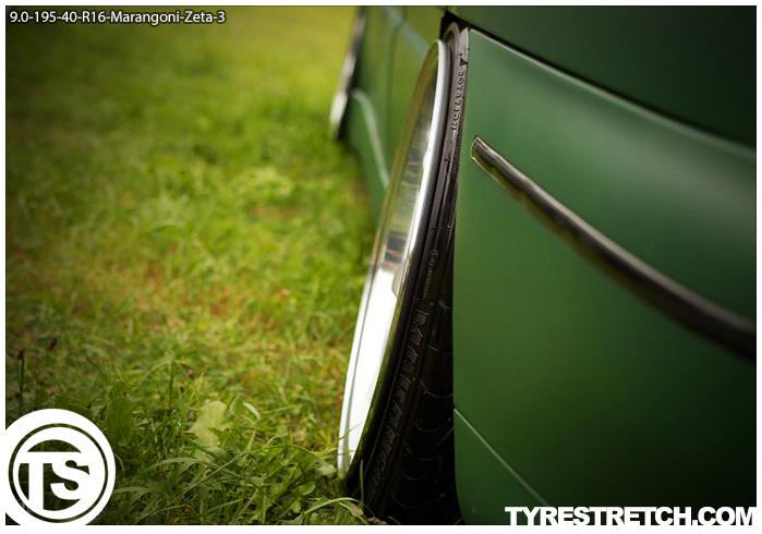 An example of tyre stretch: 195/40 R16 on 9.0J – MARANGONI