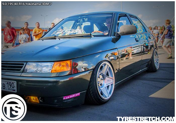 An example of tyre stretch: 195/40 R16 on 9.0J – YOKOHAMA (3SDM)