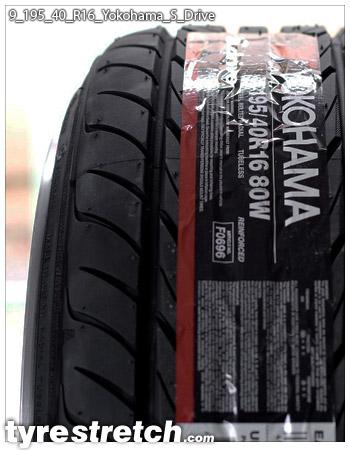An example of tyre stretch: 195/40 R16 on 9.0J – YOKOHAMA
