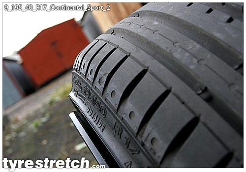An example of tyre stretch: 195/40 R17 on 9.0J – CONTINENTAL