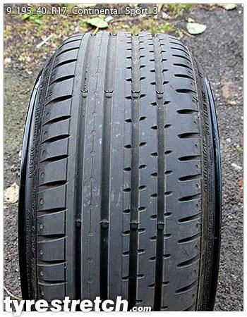 An example of tyre stretch: 195/40 R17 on 9.0J – CONTINENTAL