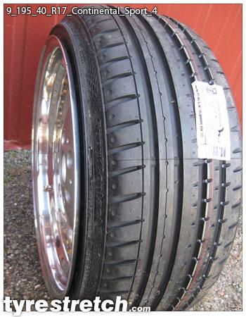 An example of tyre stretch: 195/40 R17 on 9.0J – CONTINENTAL