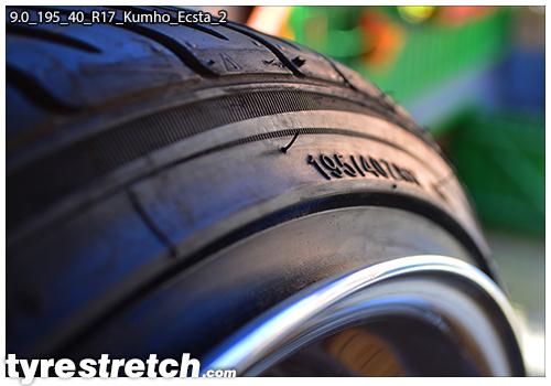An example of tyre stretch: 195/40 R17 on 9.0J – KUMHO