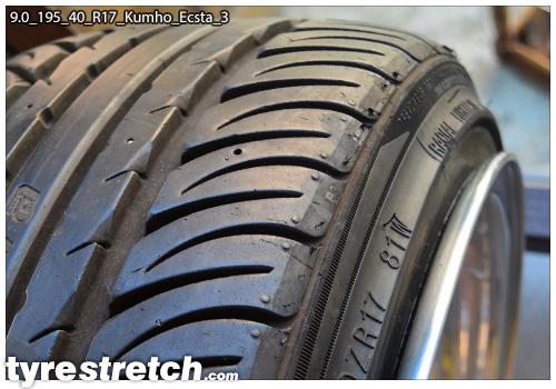 An example of tyre stretch: 195/40 R17 on 9.0J – KUMHO