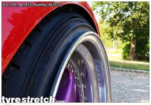 An example of tyre stretch: 195/40 R17 on 9.0J – KUMHO