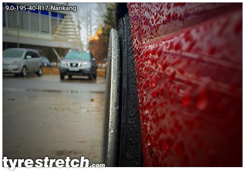 An example of tyre stretch: 195/40 R17 on 9.0J – NANKANG