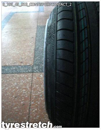 An example of tyre stretch: 195/45 R13 on 9.0J – CONTINENTAL
