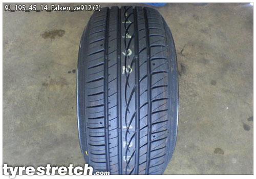 An example of tyre stretch: 195/45 R14 on 9.0J – FALKEN