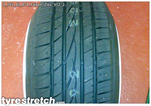 An example of tyre stretch: 195/45 R14 on 9.0J – FALKEN