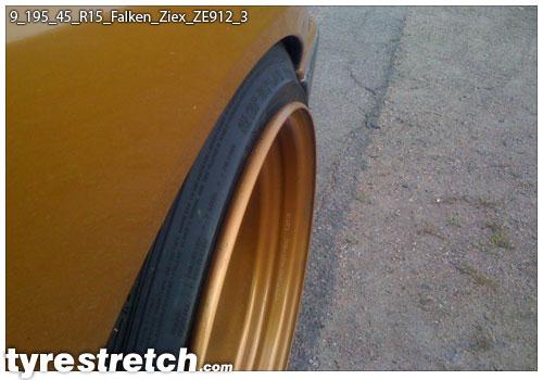 An example of tyre stretch: 195/45 R15 on 9.0J – FALKEN