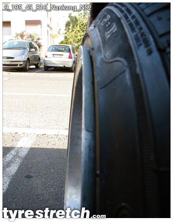 An example of tyre stretch: 195/45 R16 on 9.0J – NANKANG