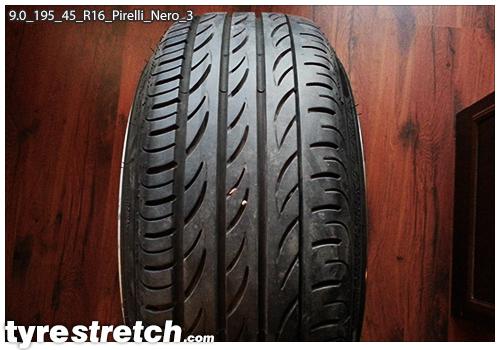 An example of tyre stretch: 195/45 R16 on 9.0J – PIRELLI