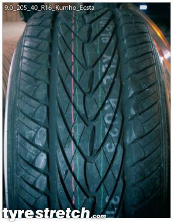 An example of tyre stretch: 205/40 R16 on 9.0J – KUMHO