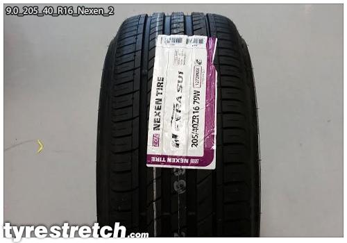 An example of tyre stretch: 205/40 R16 on 9.0J – NEXEN